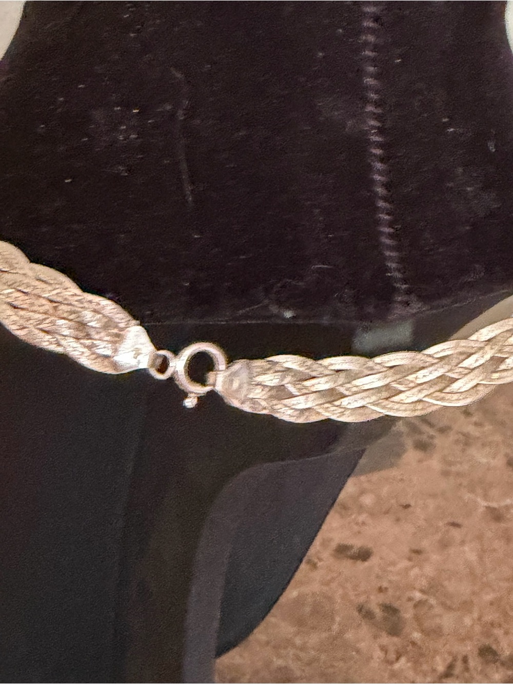 Braided sterling silver necklace 16” - Picture 3 of 6